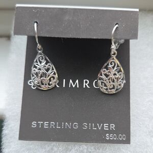 Grimrow Silver Filigree Teardrop Earrings